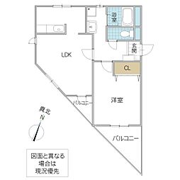 グランビル 1LDKの間取図画像