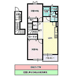 ヴィラ・フューゲル 2LDKの間取図画像