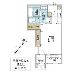 サン・クレスト 1Kの間取図画像