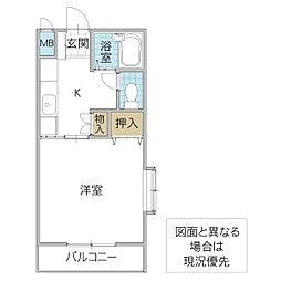 ソラーナ 1Kの間取図画像