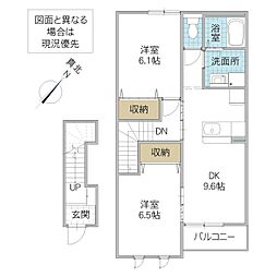 アヴァンティ 2DKの間取図画像