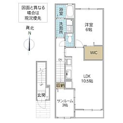 ヴィアラッテア 1LDKの間取図画像