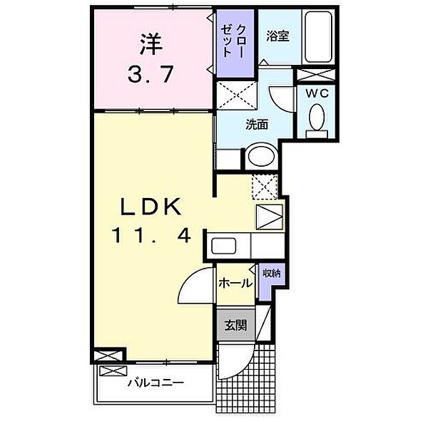 エスペランサ 102号室｜茨城県日立市久慈町(賃貸アパート1LDK・1階・37.13㎡)の写真 その2