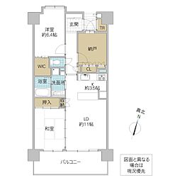 サーパス城南けやき通り 2SLDKの間取図画像