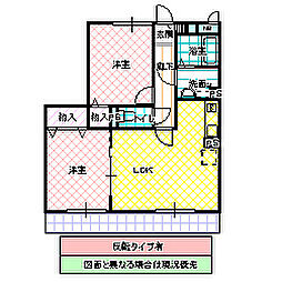 グレースヒルズ2 2LDKの間取図画像