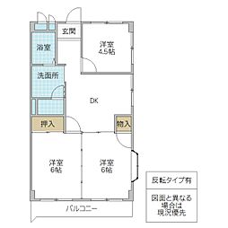 ハイツSTID棟 3DKの間取図画像