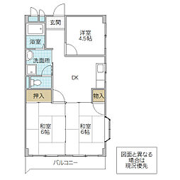 ハイツSTID棟 3DKの間取図画像
