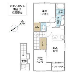仮)那珂市菅谷字江向東新築アパート 2LDKの間取図画像