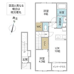 仮)那珂市菅谷字大木内新築アパート 205号室 2階2LDKの間取り