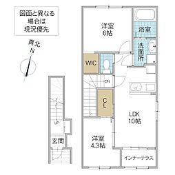 仮)那珂市菅谷字大木内新築アパート 206号室 2階2LDKの間取り