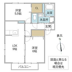 ファミーリェ1 2LDKの間取図画像