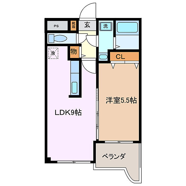 プロニティケン 202｜三重県四日市市白須賀２丁目(賃貸アパート1LDK・2階・34.87㎡)の写真 その2