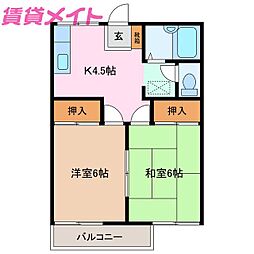 モン・シャトーC 2Kの間取図画像