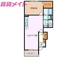 プチ・アンジュ2 1LDKの間取図画像