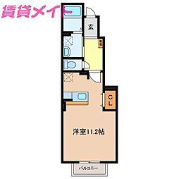 エターナルヴィラ ワンルームの間取図画像