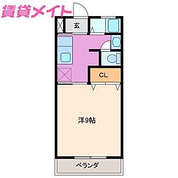 グリーンハイツ 1Kの間取図画像