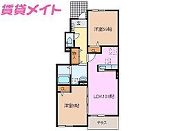 サンペドロA 2LDKの間取図画像