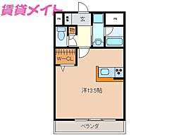 リュミエールメゾン ワンルームの間取図画像