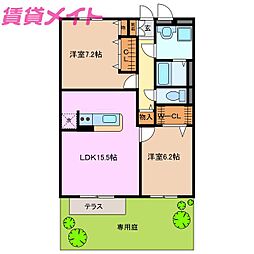 ロテュス・エタン 2LDKの間取図画像