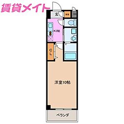 グレイスフル 1Kの間取図画像