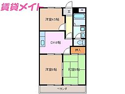 ルポールコスモスA 3DKの間取図画像