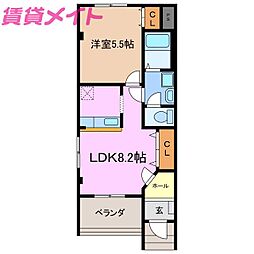 エクセレンス彩 1LDKの間取図画像
