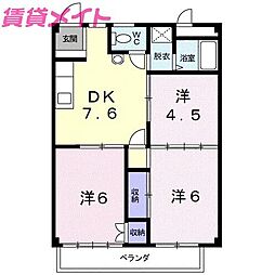 シティハイツサンシャイン 3DKの間取図画像