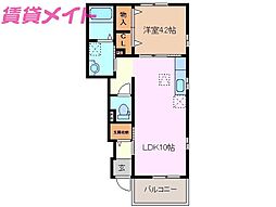サンソーレ 1LDKの間取図画像