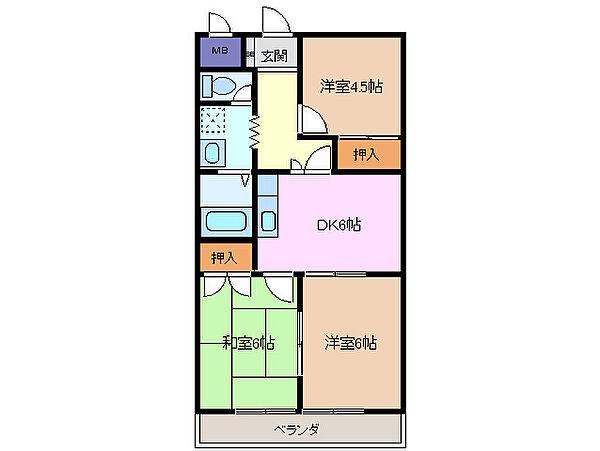 三重県桑名市大字安永(賃貸マンション3DK・3階・55.29㎡)の写真 その2