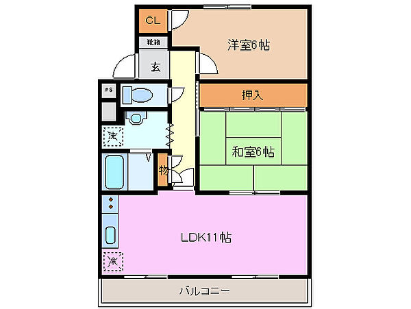 三重県桑名市大字和泉(賃貸マンション2LDK・4階・55.80㎡)の写真 その2