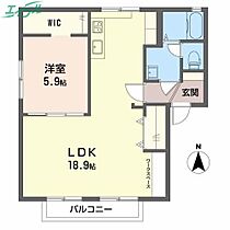 シャトル藤　D棟  ｜ 三重県桑名市藤が丘5丁目（賃貸アパート1LDK・2階・54.57㎡） その2