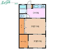 青葉コーポ 2DKの間取図画像