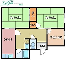 修徳第2コーポ 3DKの間取図画像