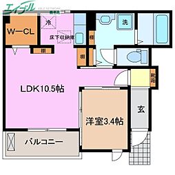 ツヴァイ中川 1階/-
