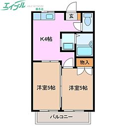 レナージュ 2Kの間取図画像