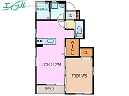 ルラーシュ 1LDKの間取図画像