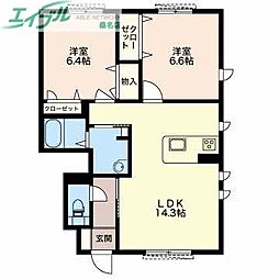エテルノ・レガーロC棟 3LDKの間取図画像