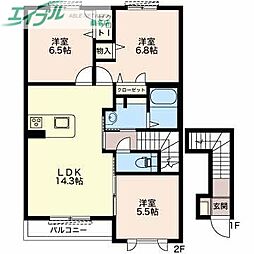 エテルノ・レガーロC棟 3LDKの間取図画像