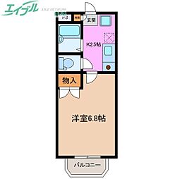 希望が丘ハイツ 1Kの間取図画像