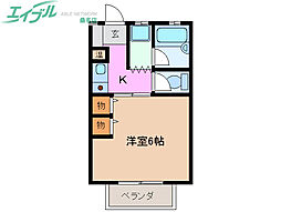 Moony野田 1Kの間取図画像