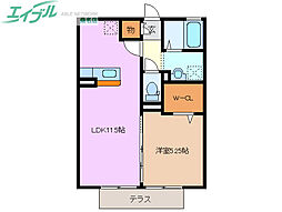 グランモアパーシモン 1LDKの間取図画像
