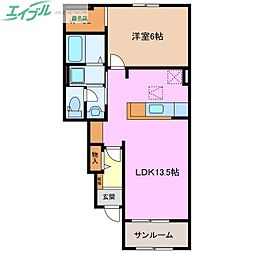 ビオトープあさひA 1階/-