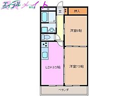 シャトレ桑名 2LDKの間取図画像