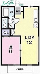 メゾン・エトワールA 1LDKの間取図画像