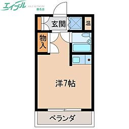 コーポ参宮 ワンルームの間取図画像