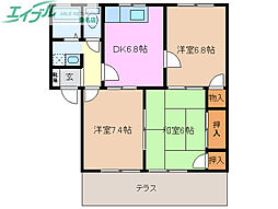 アメニティハウス 3DKの間取図画像