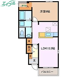 コージーコート京 1LDKの間取図画像