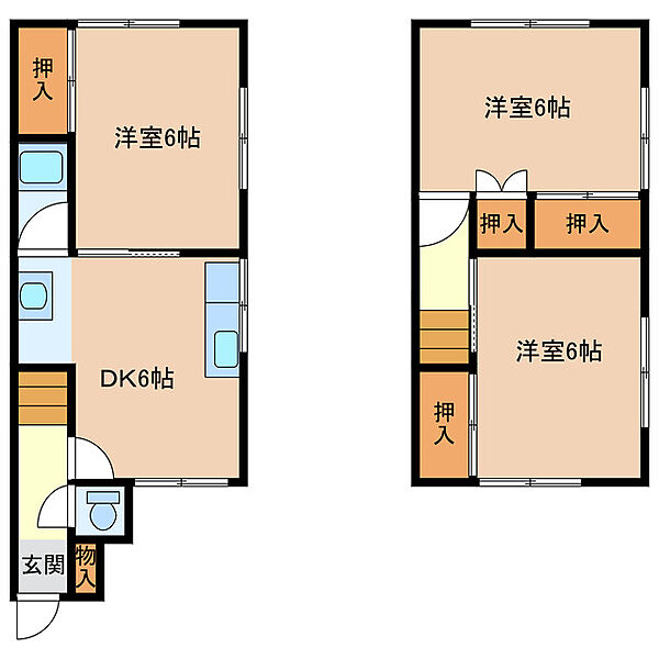 SYS戸建 ｜三重県桑名市新屋敷(賃貸一戸建3DK・1階・56.91㎡)の写真 その2