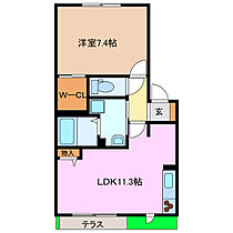 Ｍｅｂｉｕｓ 105 ｜ 三重県桑名市大字東方（賃貸アパート1LDK・1階・43.95㎡） その2