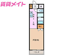 スパシオ星見ケ丘 1DKの間取図画像